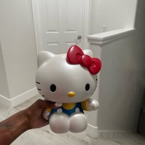 Hello Kitty White Figure with Red Bow and Blue Outfit
